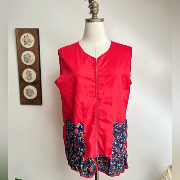 Vintage Tops - Vintage Zip Up Artist Smock